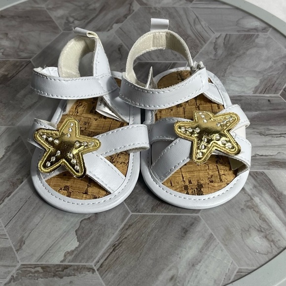 HB Baby Other - HB Baby Sandals White Gold Starfish 0-6M Infant Shoes Summer Beach Sandals